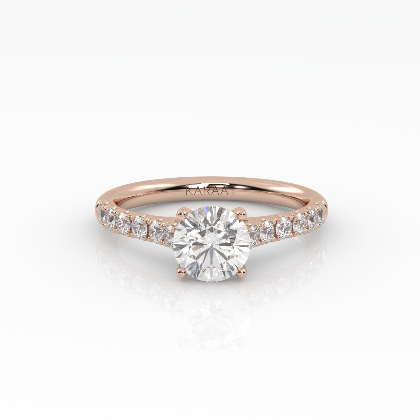Round Halo, Pave & Split Shank Engagement Ring – 1.93 CT Lab Grown Diamond