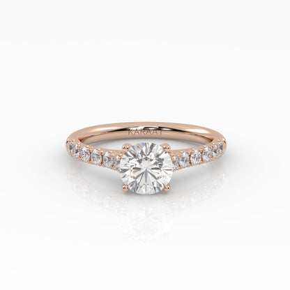 Round Halo, Pave & Split Shank Engagement Ring – 1.93 CT Lab Grown Diamond