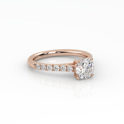 Round Halo, Pave & Split Shank Engagement Ring – 1.93 CT Lab Grown Diamond