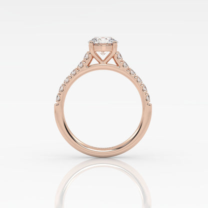 Round Halo, Pave & Split Shank Engagement Ring – 1.93 CT Lab Grown Diamond