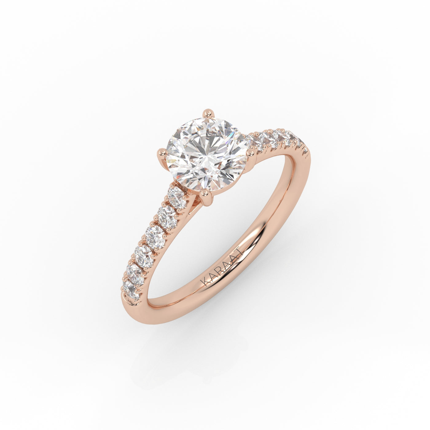 Round Halo, Pave & Split Shank Engagement Ring – 1.93 CT Lab Grown Diamond
