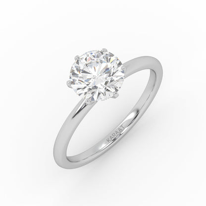 Round Halo, Pave & Split Shank Engagement Ring – 1.93 CT Lab Grown Diamond