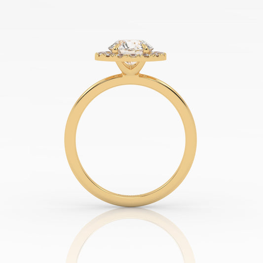 Round Halo, Pave & Split Shank Engagement Ring – 1.93 CT Lab Grown Diamond