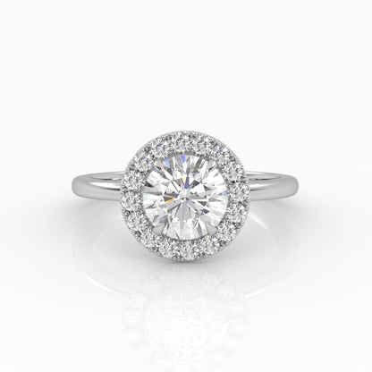 Round Halo, Pave & Split Shank Engagement Ring – 1.93 CT Lab Grown Diamond