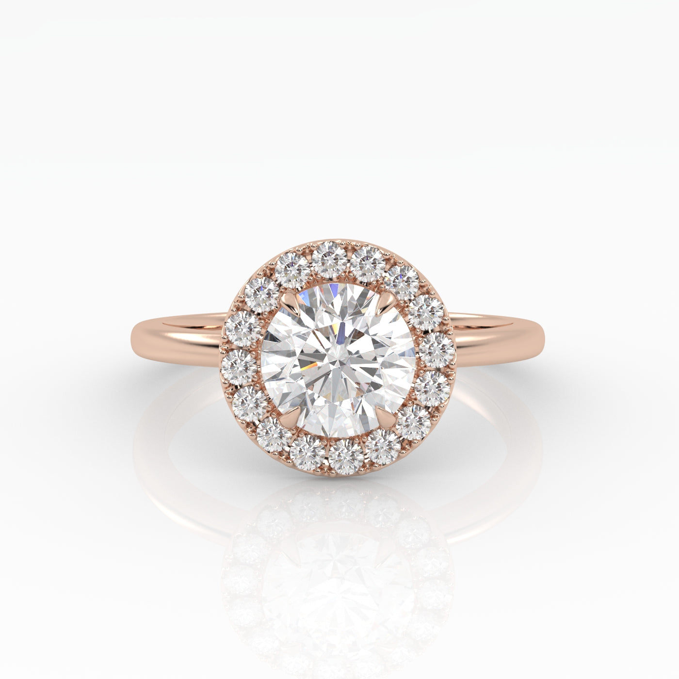 Round Halo, Pave & Split Shank Engagement Ring – 1.93 CT Lab Grown Diamond