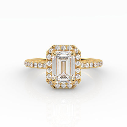 Round Halo, Pave & Split Shank Engagement Ring – 1.93 CT Lab Grown Diamond