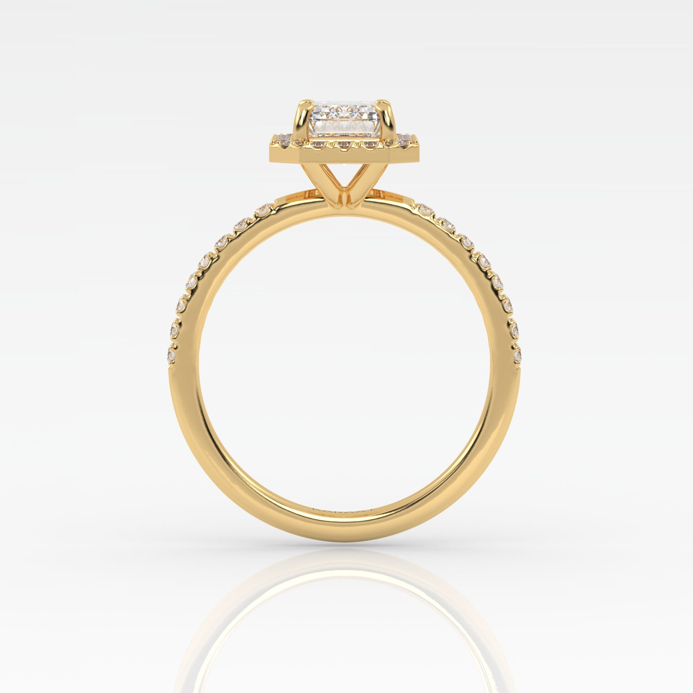 Round Halo, Pave & Split Shank Engagement Ring – 1.93 CT Lab Grown Diamond