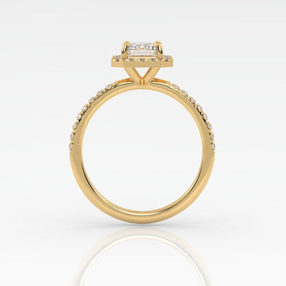 Round Halo, Pave & Split Shank Engagement Ring – 1.93 CT Lab Grown Diamond