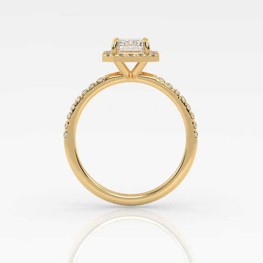 Round Halo, Pave & Split Shank Engagement Ring – 1.93 CT Lab Grown Diamond
