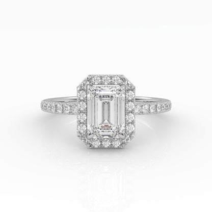 Round Halo, Pave & Split Shank Engagement Ring – 1.93 CT Lab Grown Diamond