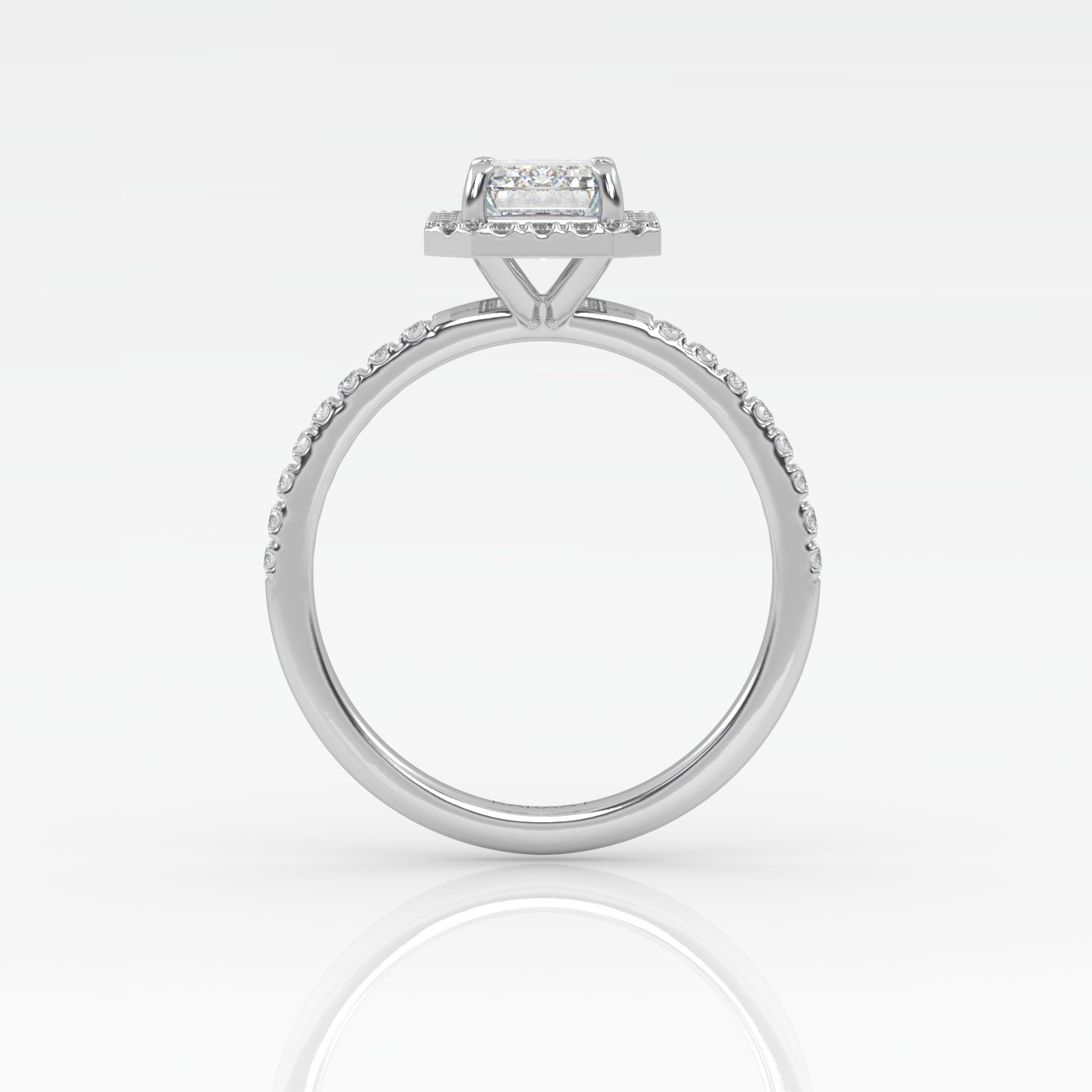 Round Halo, Pave & Split Shank Engagement Ring – 1.93 CT Lab Grown Diamond