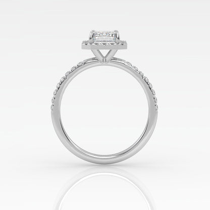 Round Halo, Pave & Split Shank Engagement Ring – 1.93 CT Lab Grown Diamond