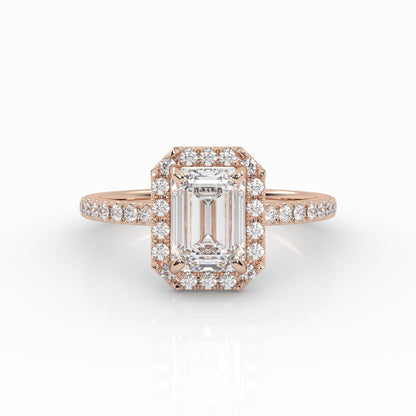 Round Halo, Pave & Split Shank Engagement Ring – 1.93 CT Lab Grown Diamond