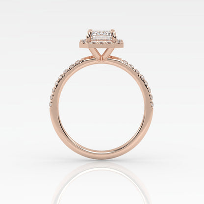 Round Halo, Pave & Split Shank Engagement Ring – 1.93 CT Lab Grown Diamond