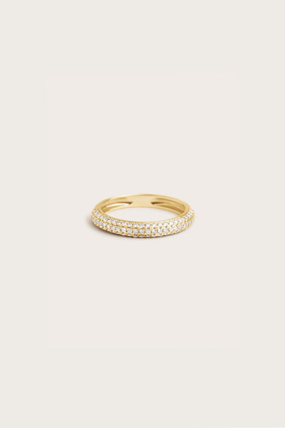 0.2 TCW Round Diamond Curved Pave DEF/VVS Lab Grown Wedding Band