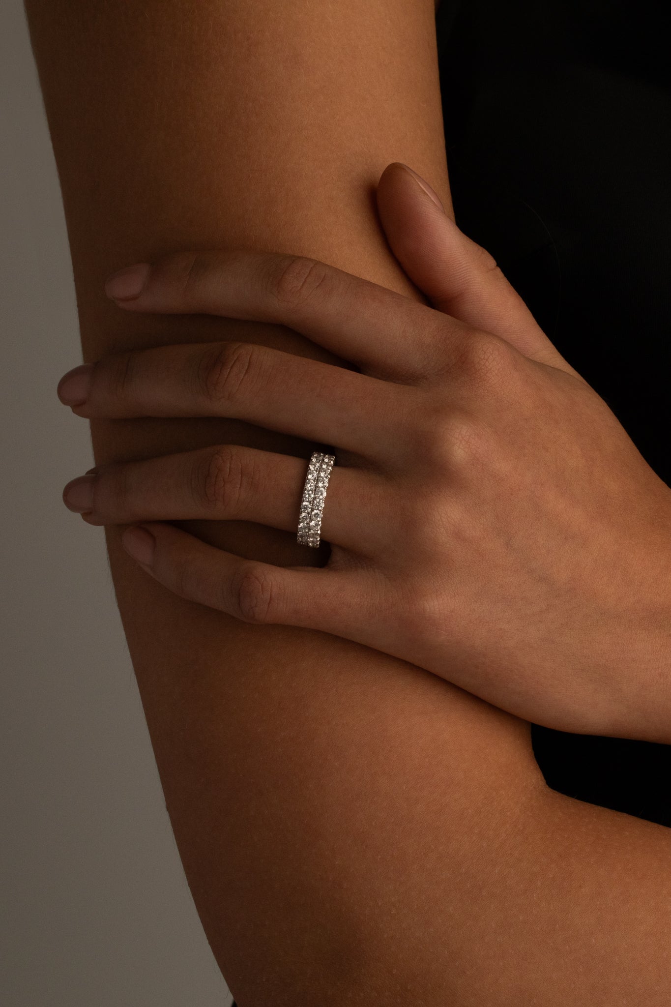0.2 TCW Round Diamond Curved Pave DEF/VVS Lab Grown Wedding Band