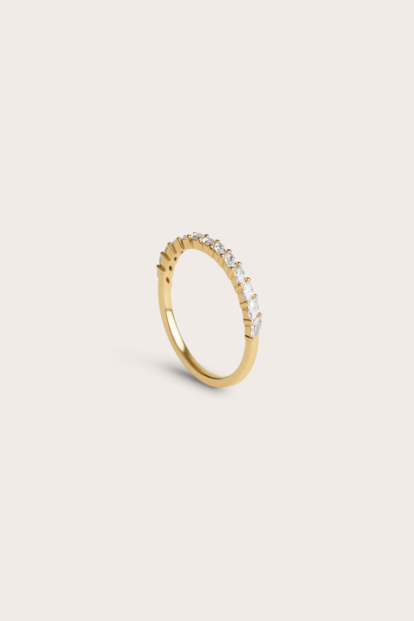 0.2 TCW Round Diamond Curved Pave DEF/VVS Lab Grown Wedding Band