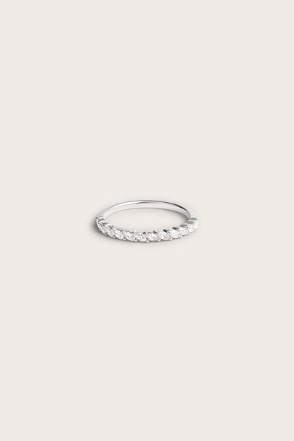 0.2 TCW Round Diamond Curved Pave DEF/VVS Lab Grown Wedding Band
