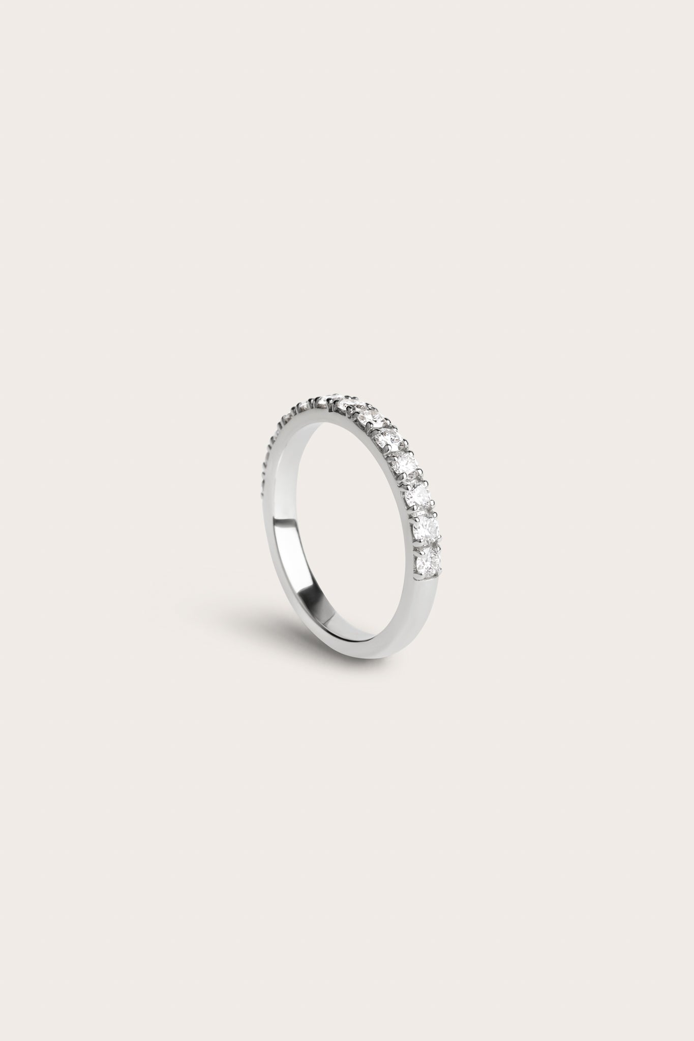 0.2 TCW Round Diamond Curved Pave DEF/VVS Lab Grown Wedding Band