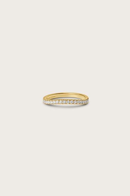 0.2 TCW Round Diamond Curved Pave DEF/VVS Lab Grown Wedding Band