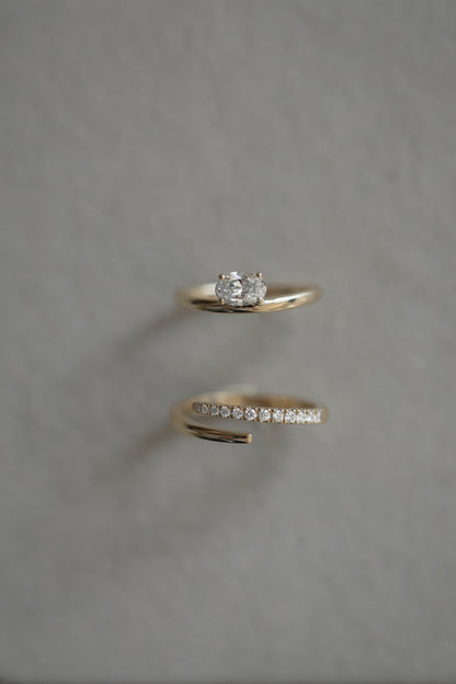 0.2 TCW Round Diamond Curved Pave DEF/VVS Lab Grown Wedding Band