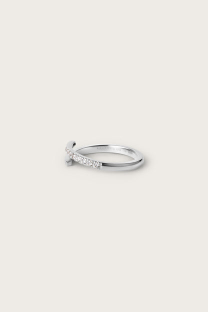 0.2 TCW Round Diamond Curved Pave DEF/VVS Lab Grown Wedding Band