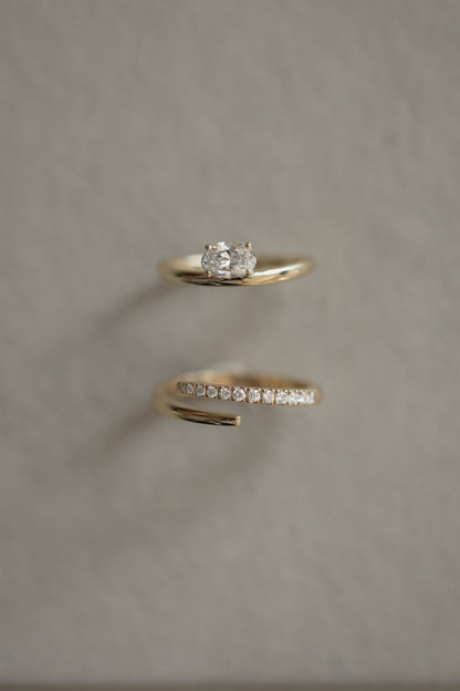 0.2 TCW Round Diamond Curved Pave DEF/VVS Lab Grown Wedding Band