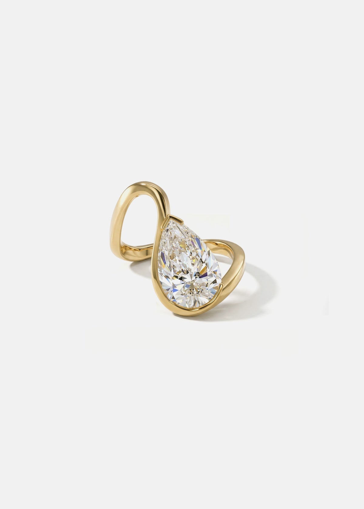 Moval Swirl Semi Pave Engagement Ring – 2.5 CT Lab Grown Diamond