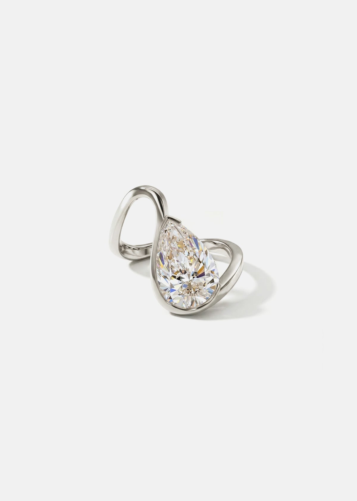 Moval Swirl Semi Pave Engagement Ring – 2.5 CT Lab Grown Diamond