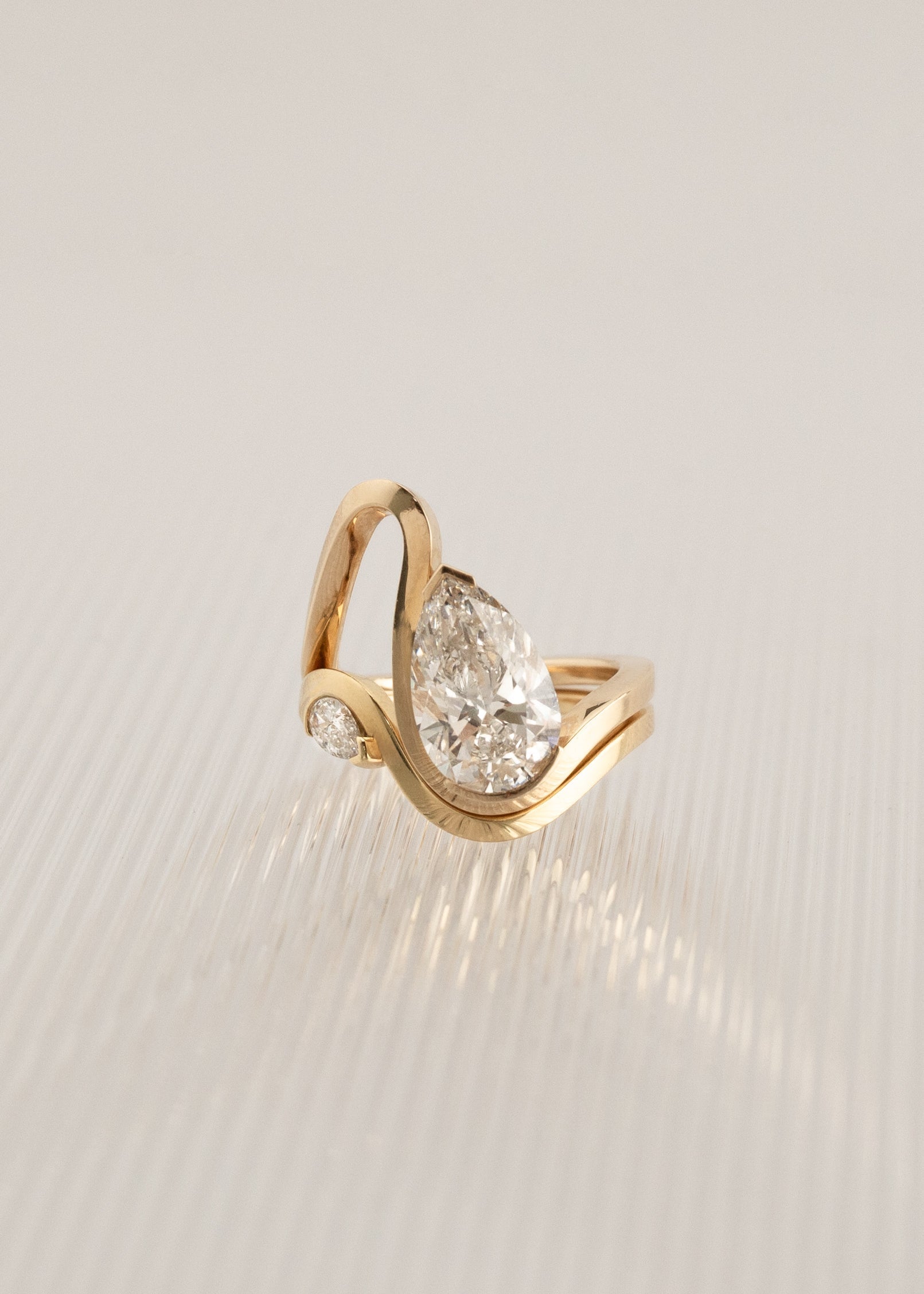 Moval Swirl Semi Pave Engagement Ring – 2.5 CT Lab Grown Diamond