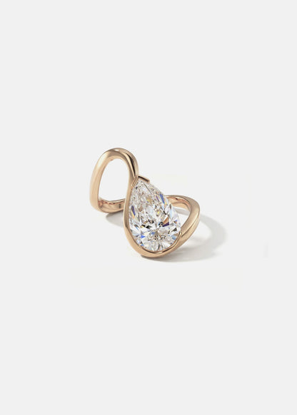 Moval Swirl Semi Pave Engagement Ring – 2.5 CT Lab Grown Diamond