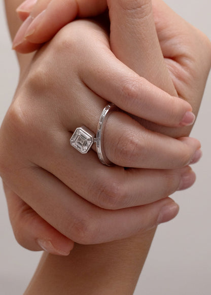 Moval Swirl Semi Pave Engagement Ring – 2.5 CT Lab Grown Diamond