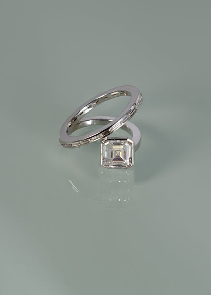 Moval Swirl Semi Pave Engagement Ring – 2.5 CT Lab Grown Diamond