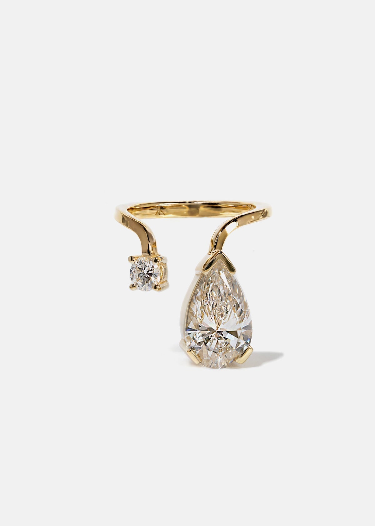 Moval Swirl Semi Pave Engagement Ring – 2.5 CT Lab Grown Diamond