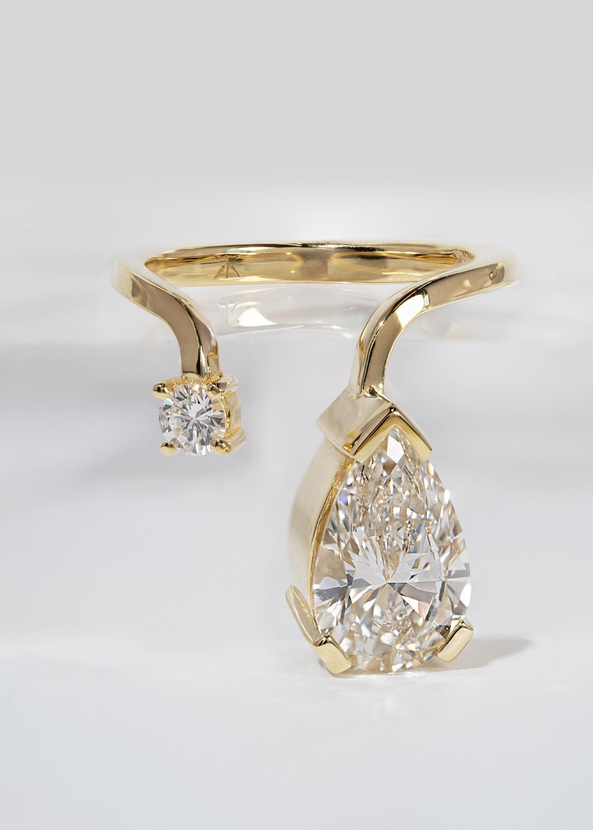 Moval Swirl Semi Pave Engagement Ring – 2.5 CT Lab Grown Diamond