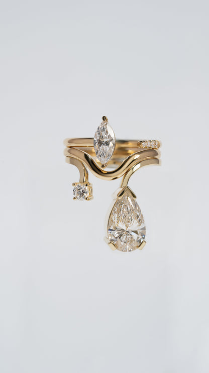 Moval Swirl Semi Pave Engagement Ring – 2.5 CT Lab Grown Diamond