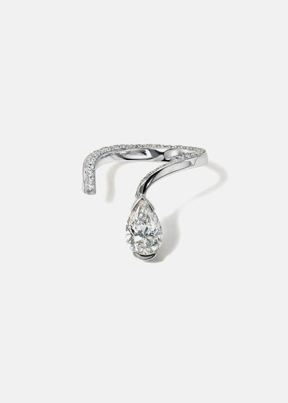 Moval Swirl Semi Pave Engagement Ring – 2.5 CT Lab Grown Diamond