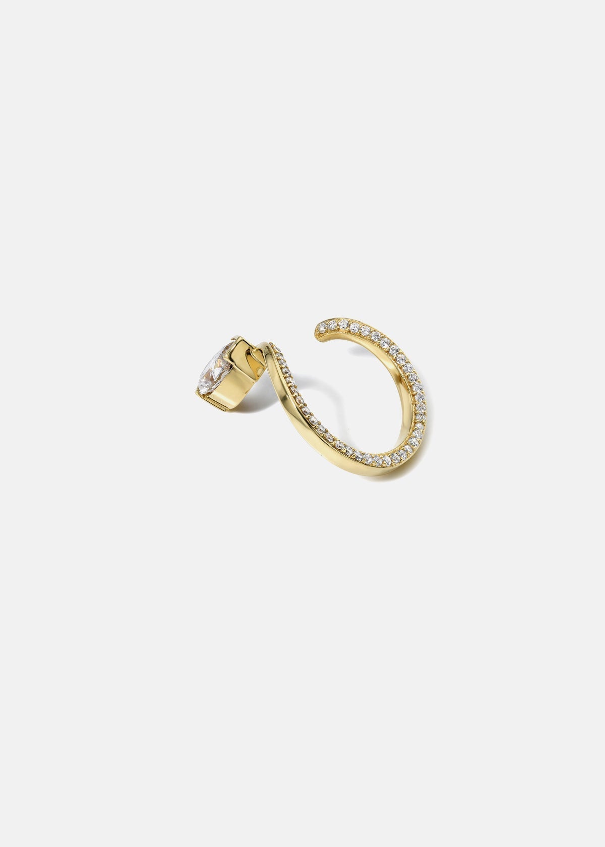 Moval Swirl Semi Pave Engagement Ring – 2.5 CT Lab Grown Diamond