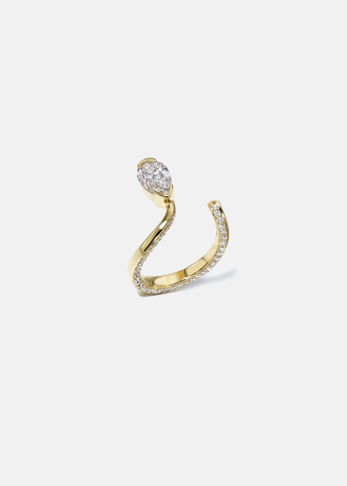 Moval Swirl Semi Pave Engagement Ring – 2.5 CT Lab Grown Diamond