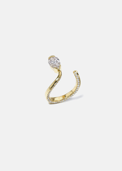 Moval Swirl Semi Pave Engagement Ring – 2.5 CT Lab Grown Diamond