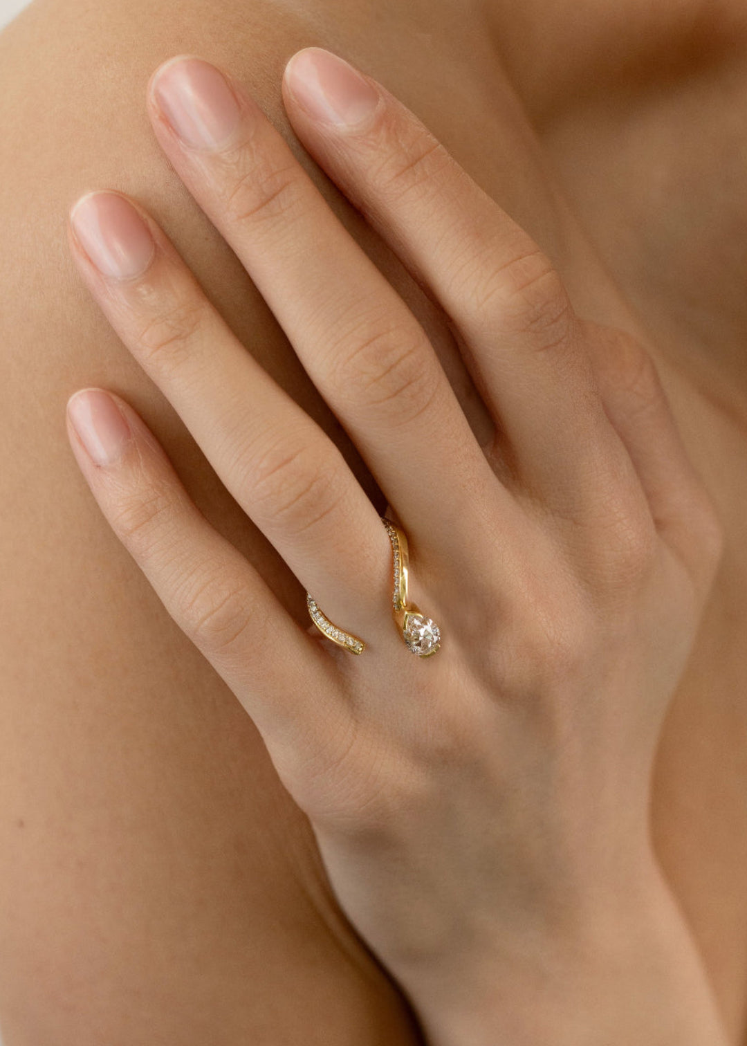 Moval Swirl Semi Pave Engagement Ring – 2.5 CT Lab Grown Diamond