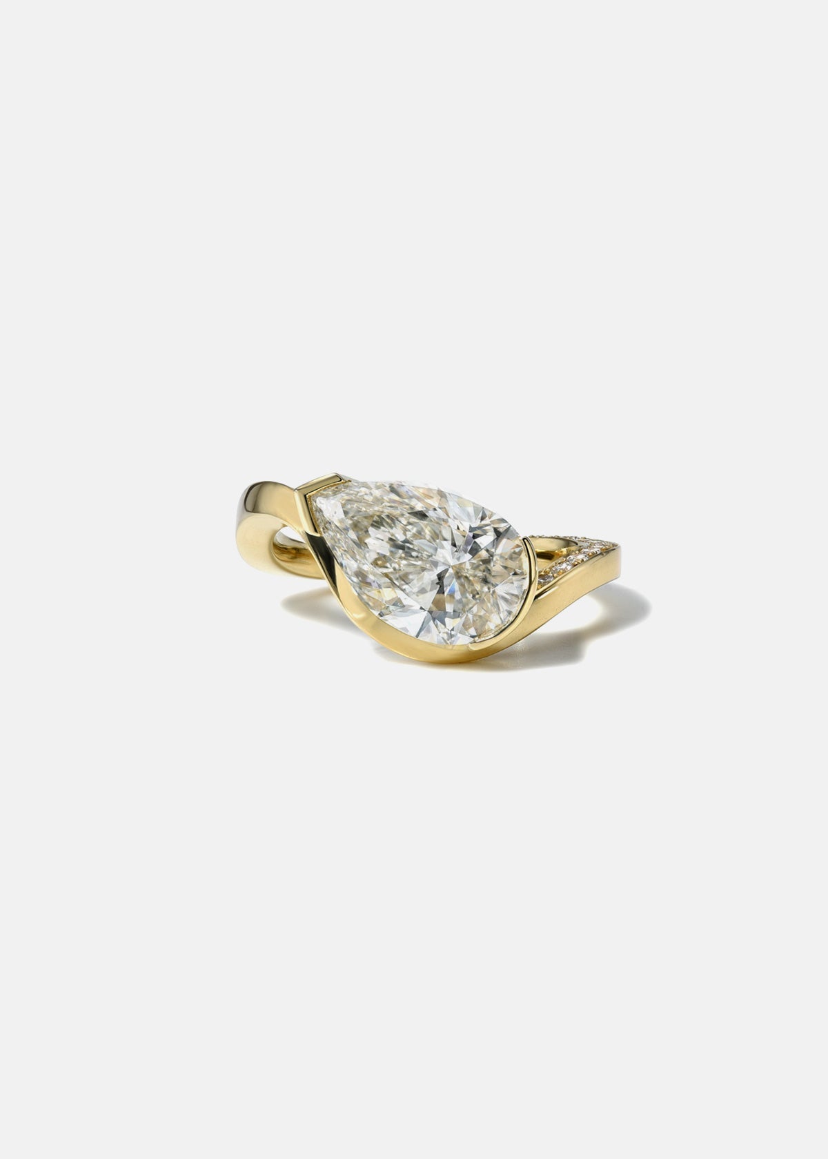 Moval Swirl Semi Pave Engagement Ring – 2.5 CT Lab Grown Diamond