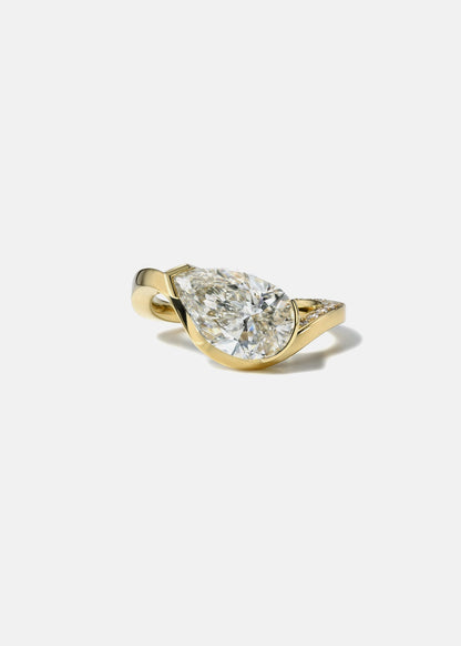 Moval Swirl Semi Pave Engagement Ring – 2.5 CT Lab Grown Diamond