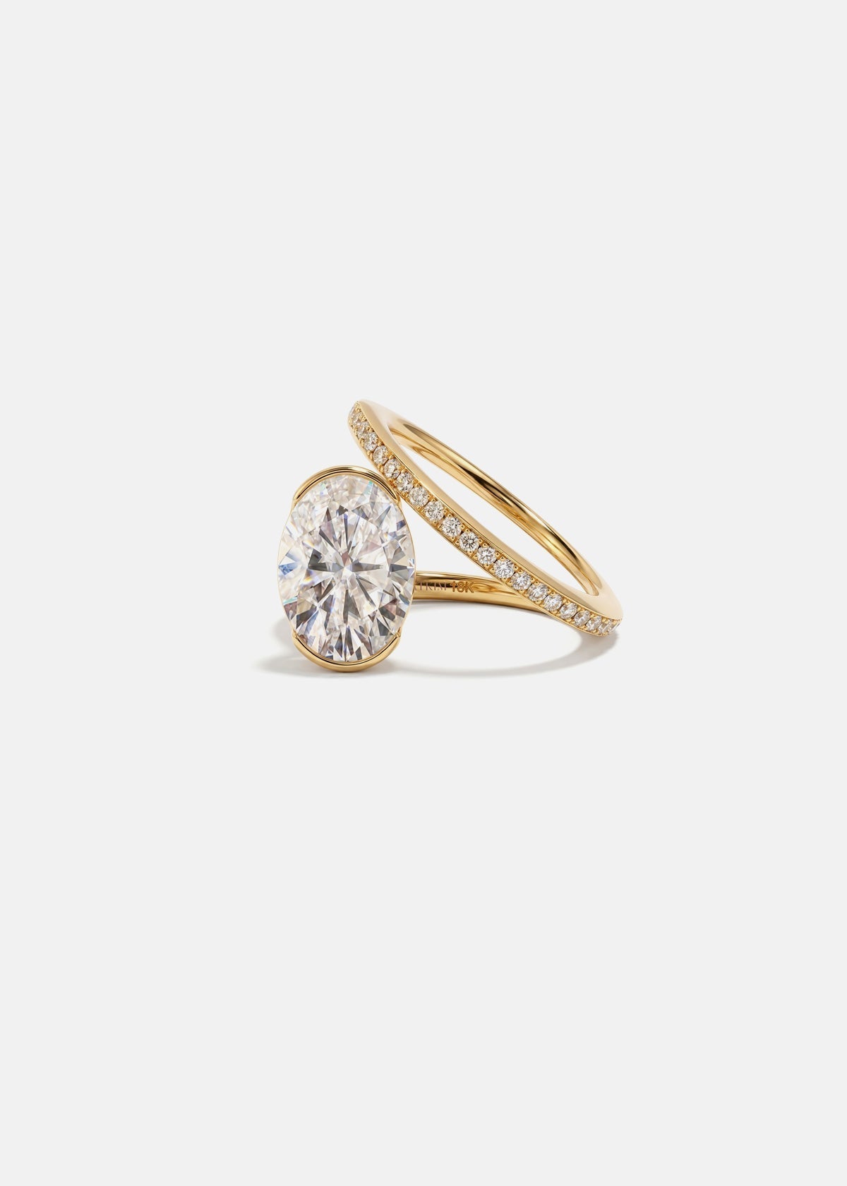 Moval Swirl Semi Pave Engagement Ring – 2.5 CT Lab Grown Diamond
