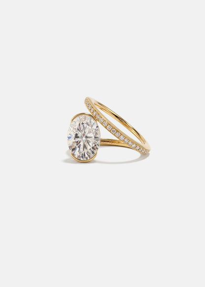 Moval Swirl Semi Pave Engagement Ring – 2.5 CT Lab Grown Diamond