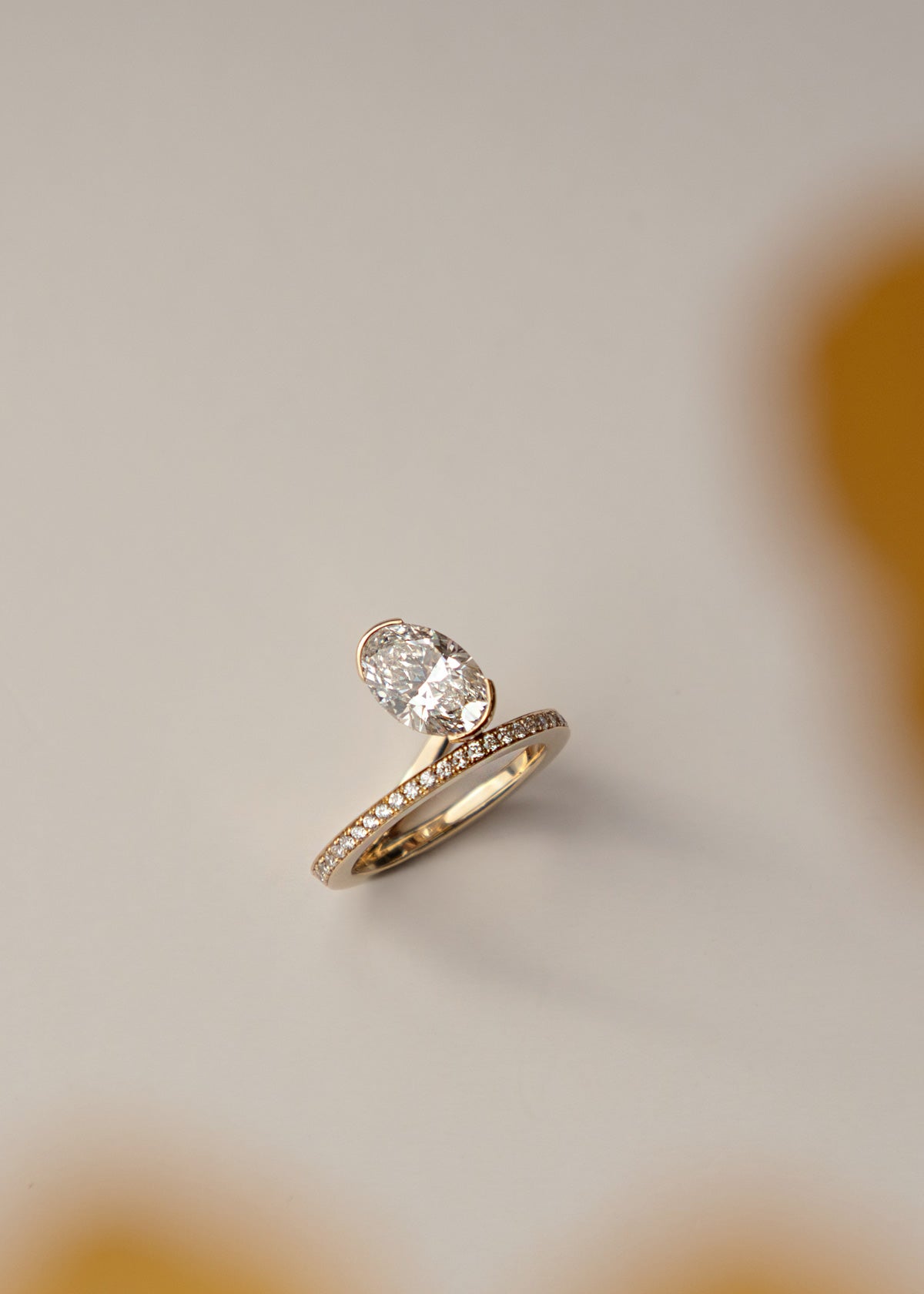 Moval Swirl Semi Pave Engagement Ring – 2.5 CT Lab Grown Diamond