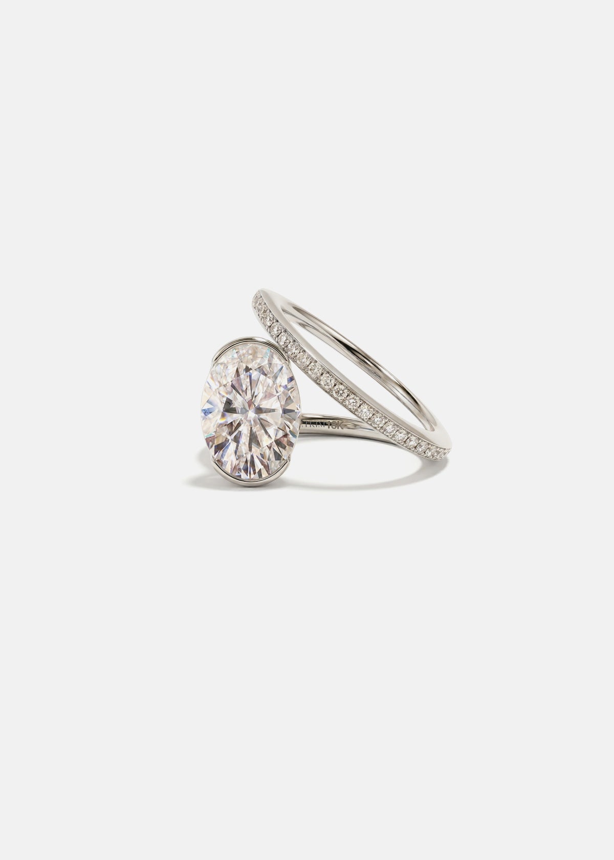 Moval Swirl Semi Pave Engagement Ring – 2.5 CT Lab Grown Diamond