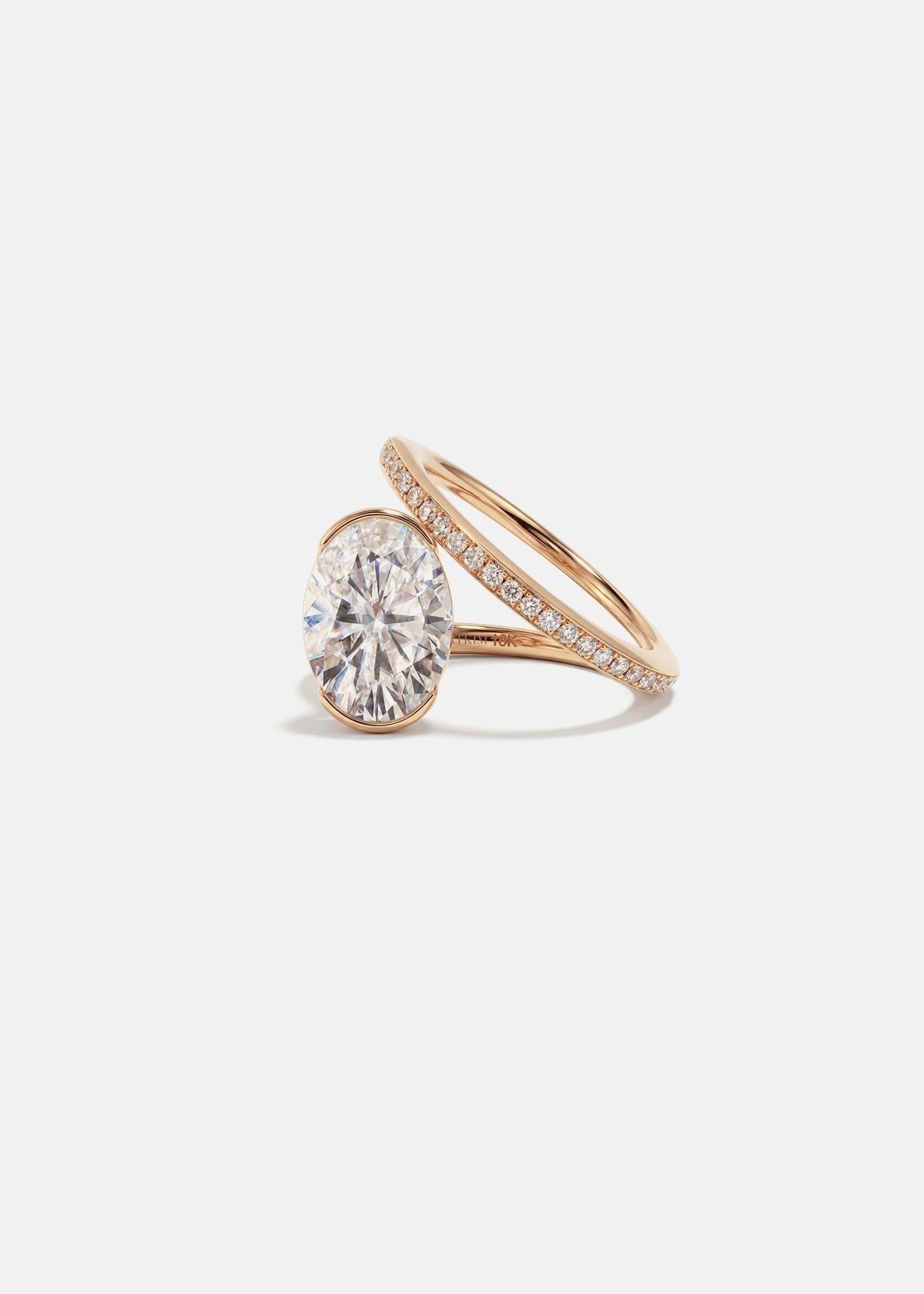 Moval Swirl Semi Pave Engagement Ring – 2.5 CT Lab Grown Diamond