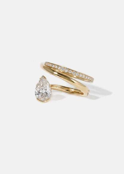Moval Swirl Semi Pave Engagement Ring – 2.5 CT Lab Grown Diamond