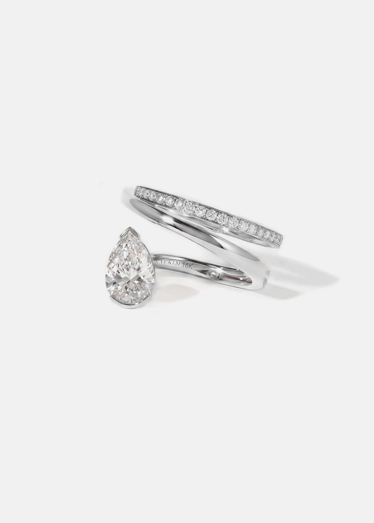 Moval Swirl Semi Pave Engagement Ring – 2.5 CT Lab Grown Diamond